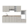 KÜCHENZEILE Fame-Line GrauBeige/Weiß 280 cm, AP Eiche - Greige/Weiß, Holzwerkstoff (280/81.6/60cm) - Vicco