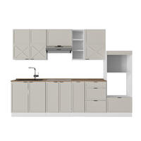 KÜCHENZEILE Fame-Line GrauBeige/Weiß 280 cm, AP Eiche - Weiß/Grau, Holzwerkstoff (280/81.6/60cm) - Vicco