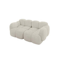 2-SITZER modulares Sofa Miko-S1 214x118x75 cm Creme Cord - Schwarz/Mokka, Holzwerkstoff/Kunststoff (214/75/118cm) - ALTDECOR