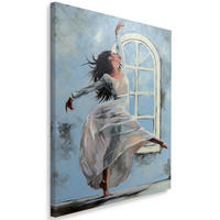 LEINWANDBILD Ballerina Tänzerin - Blau, Textil (40/60cm) - Feeby