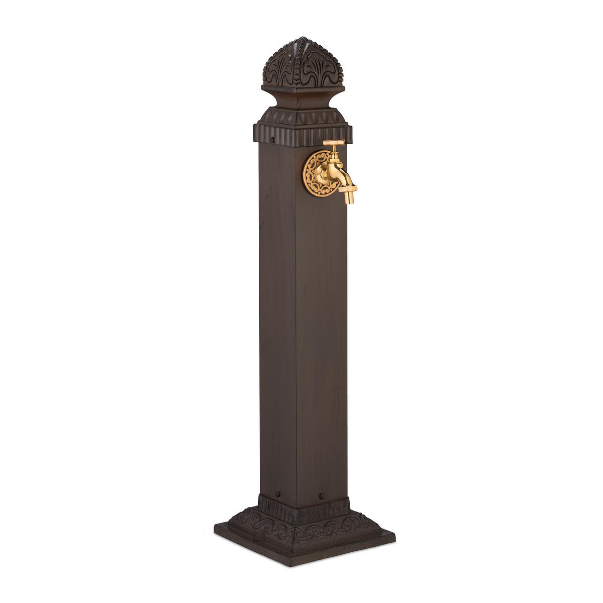 STANDBRUNNEN - Dunkelbraun, Metall (24.5/21/81cm) - Relaxdays