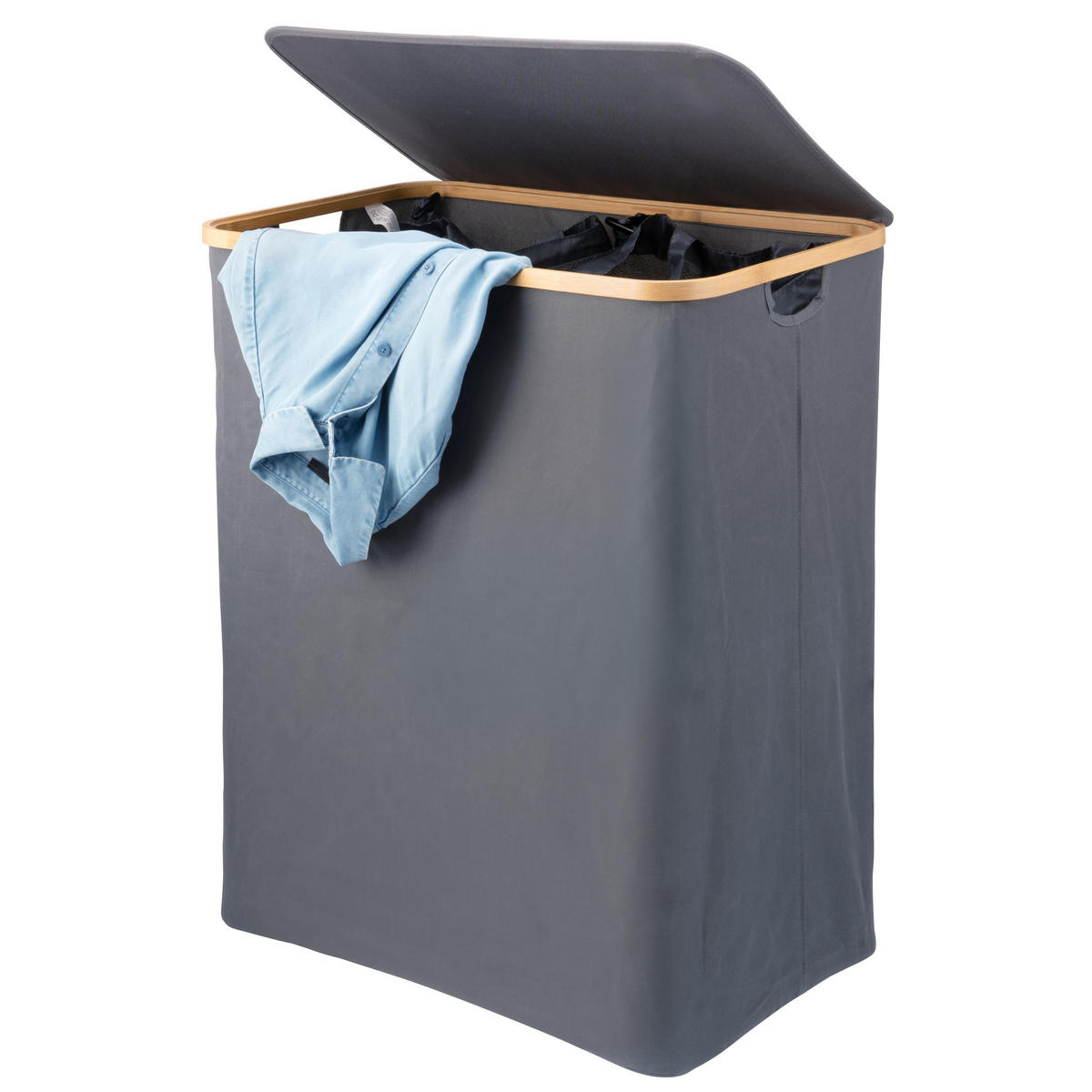 WÄSCHESAMMLER 145 Liter, grau - Grau, Textil (57.5/68/37.5cm) - bremermann