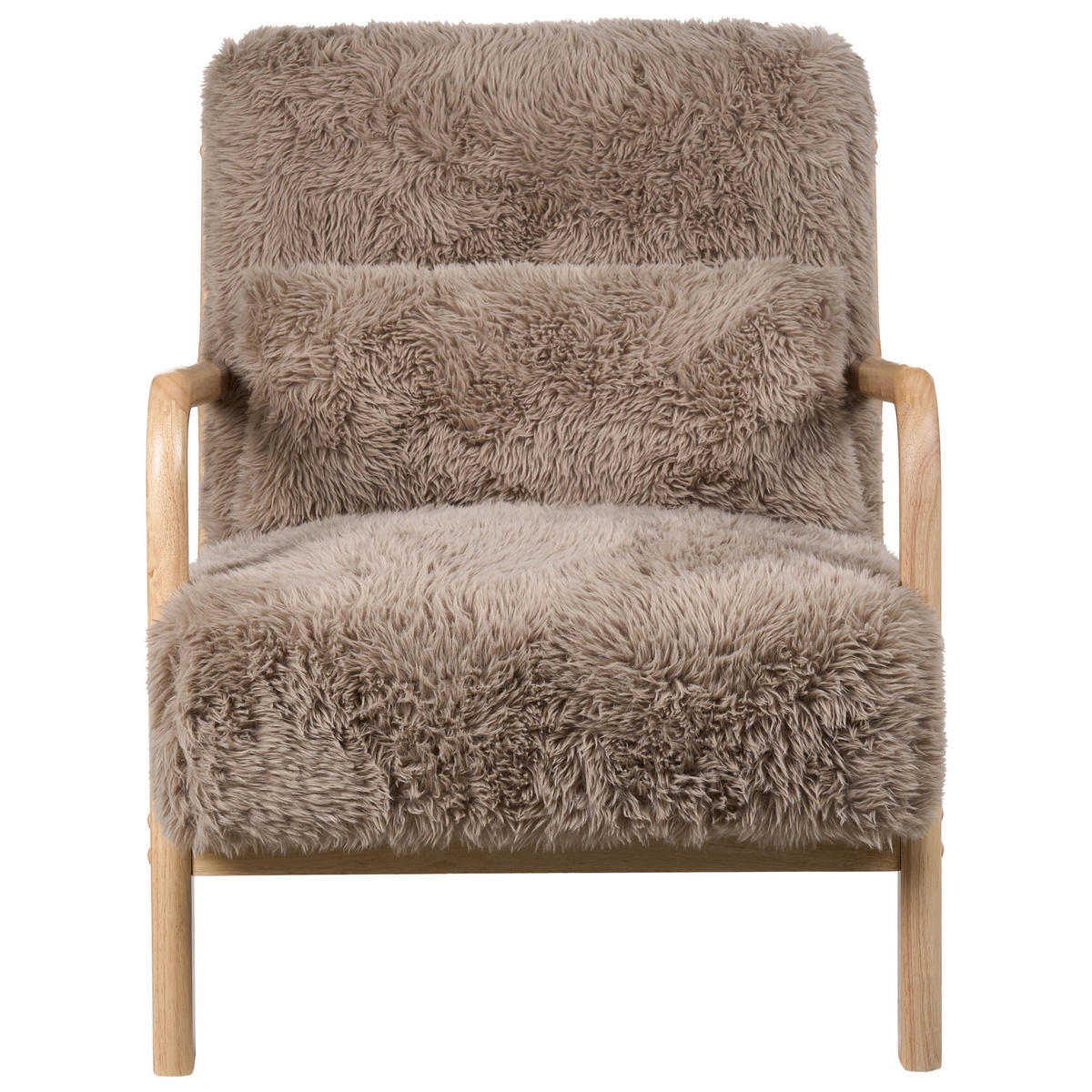 SESSEL Webpelz Taupe Skovde - Taupe, Textil (65/78/80cm) - Beliani