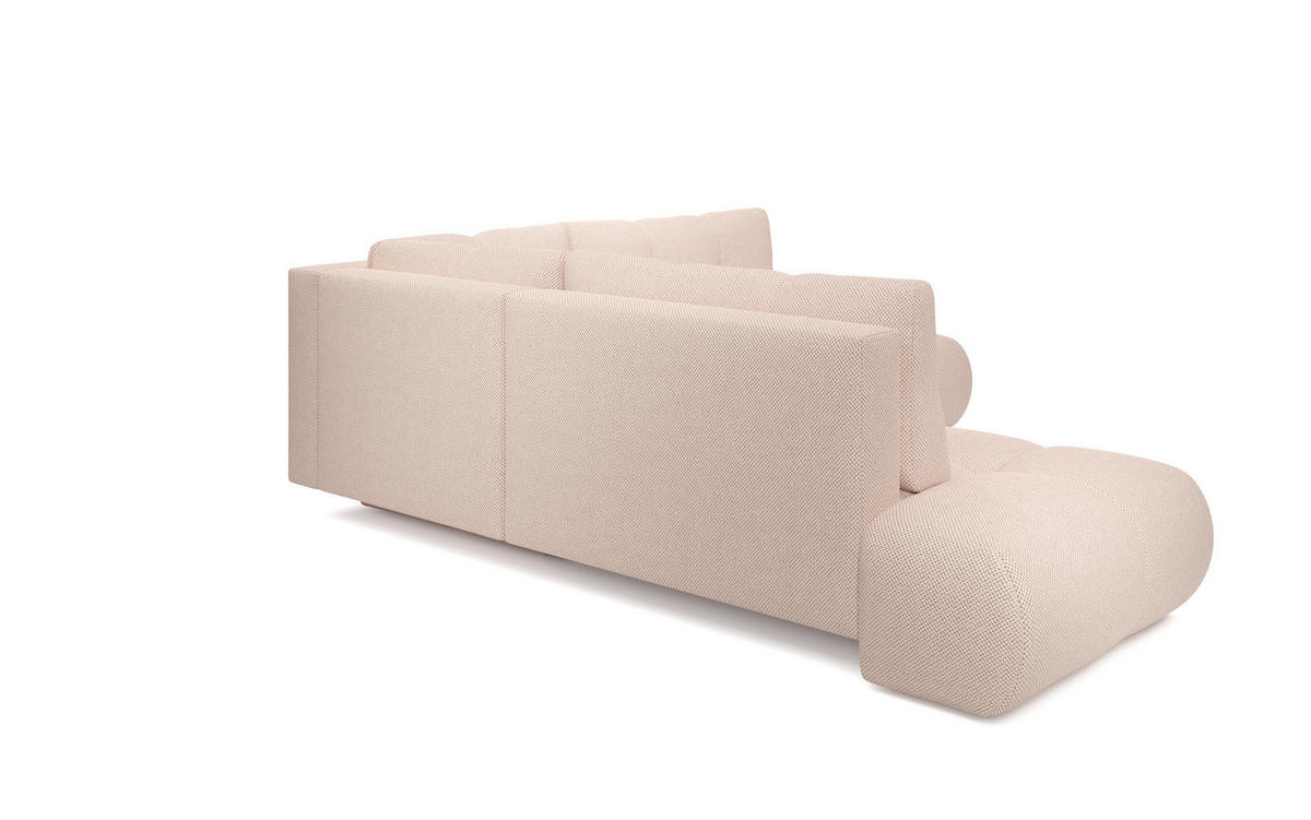 ECKSOFA DUCA II L-S Orange Jersey mit Schlaffunktion - Orange, Holz (266.5/266.5cm) - MASSENO