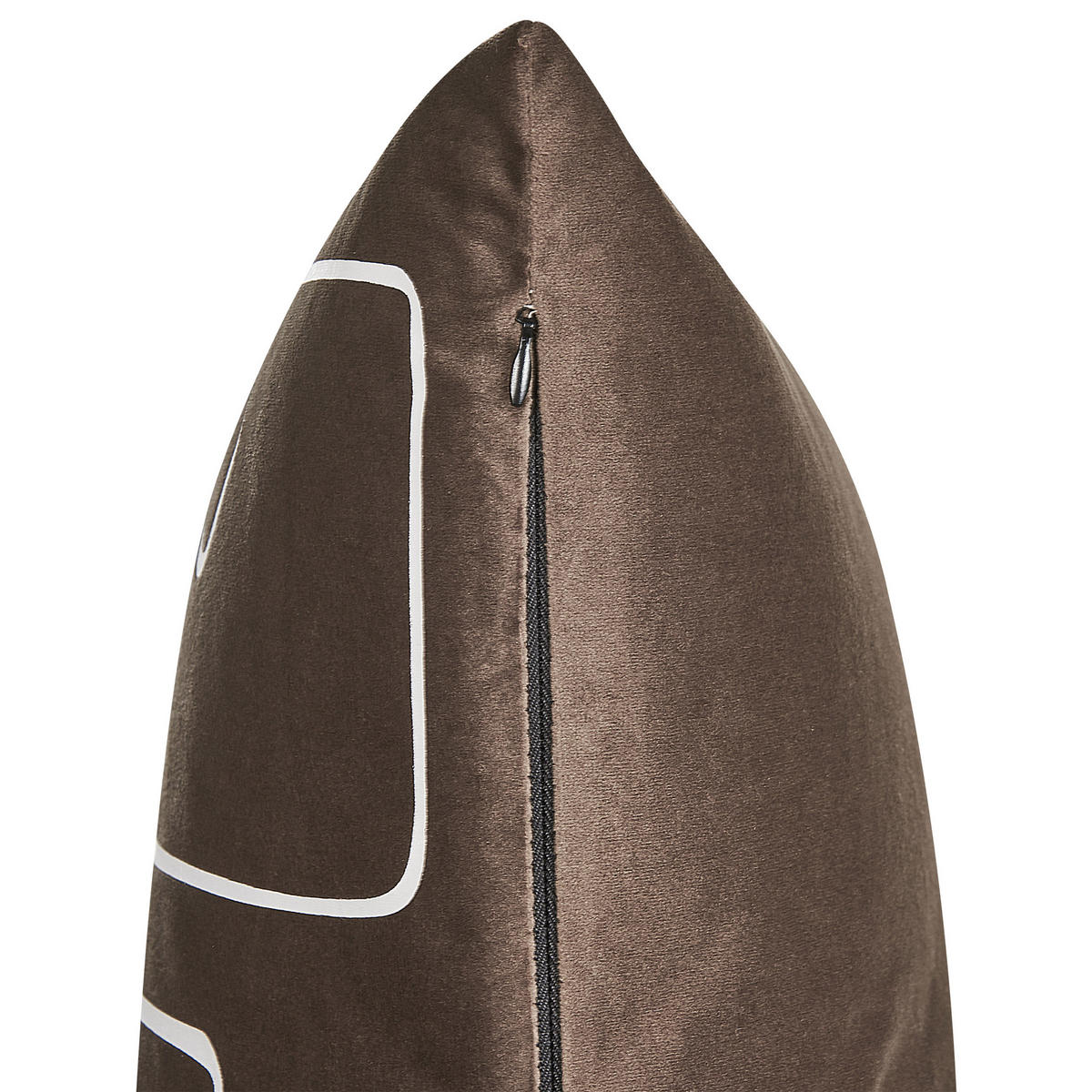 DEKOKISSEN 2er-Set Braun 45/45 cm Philodendron - Braun, Textil (45/45cm) - Beliani