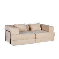 SCHLAFSOFA 2-in-1 faltbar ohne Montage, DE-42526, Beige - Beige, Textil (200/63/100cm) - ComfortXL
