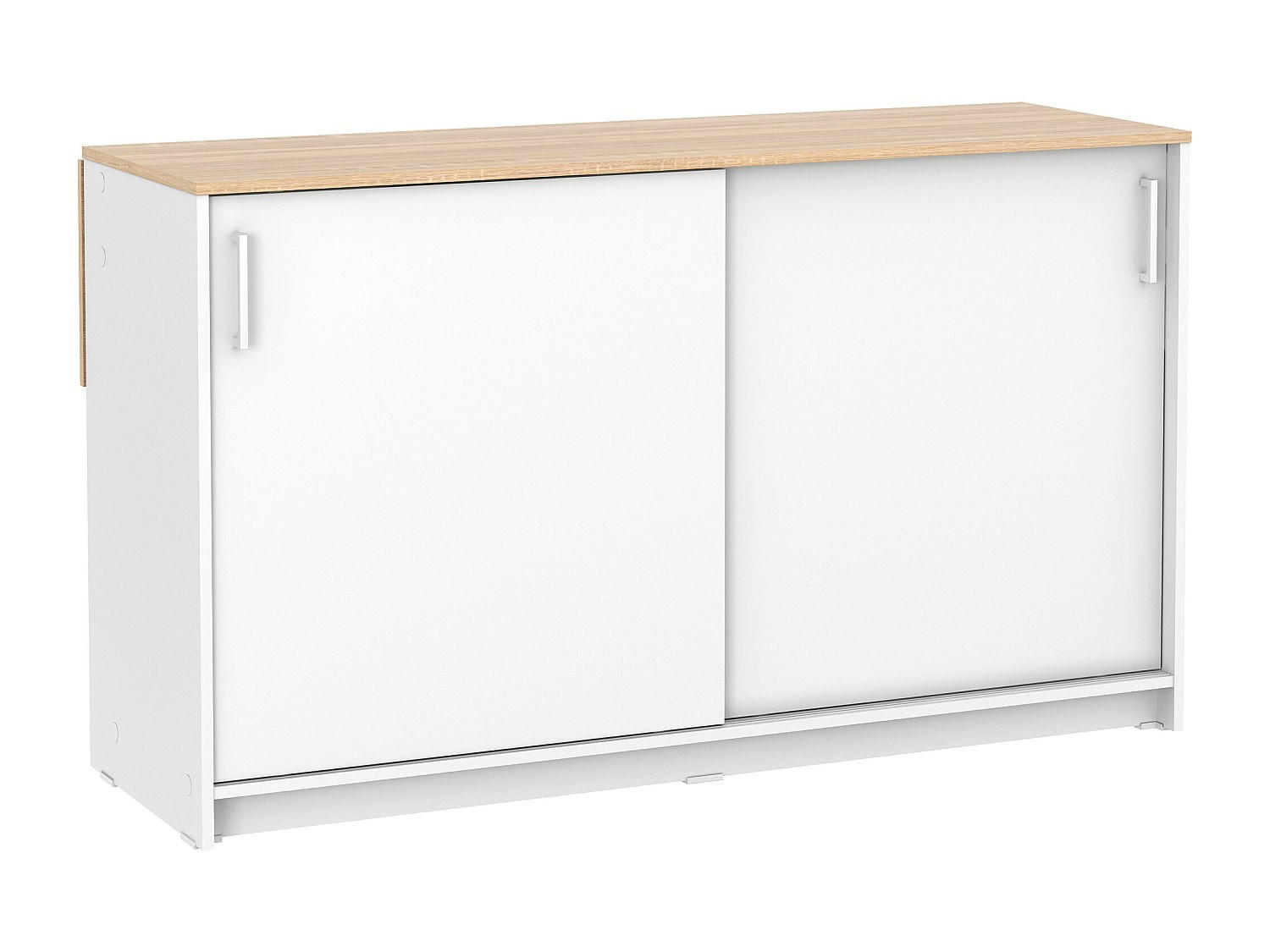 KÜCHENINSEL - 2 -Sitzer - MDF - naturfarben hell, weiß - BENITA - Naturfarben, Holz (140/82/75cm) - Vente-Unique