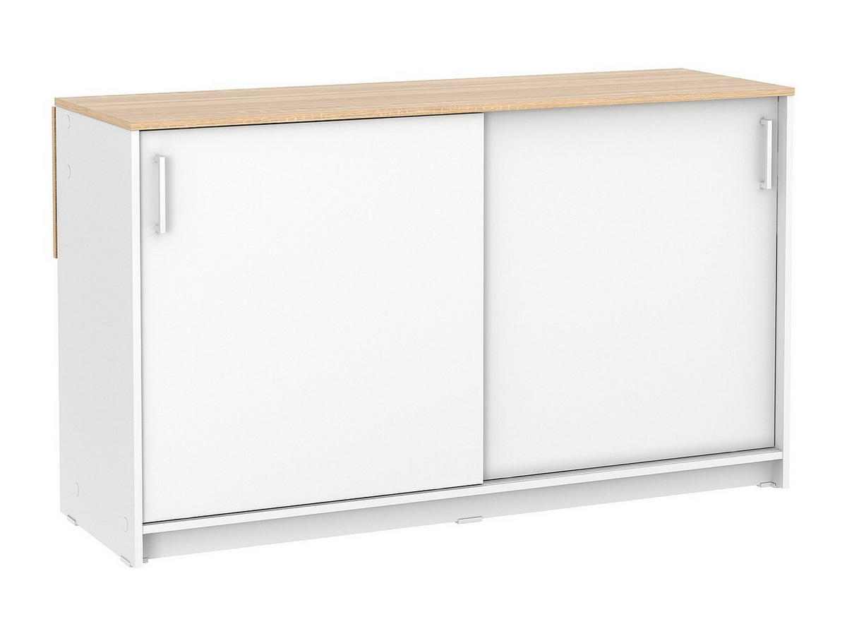 KÜCHENINSEL - 2 -Sitzer - MDF - naturfarben hell, weiß - BENITA - Naturfarben, Holz (140/82/75cm) - Vente-Unique