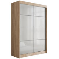 KLEIDERSCHRANK PEKA III - 120 cm - Sonoma Eiche|Weiß - Weiß/Sonoma Eiche, Holzwerkstoff (120/215/61cm) - ALTDECOR