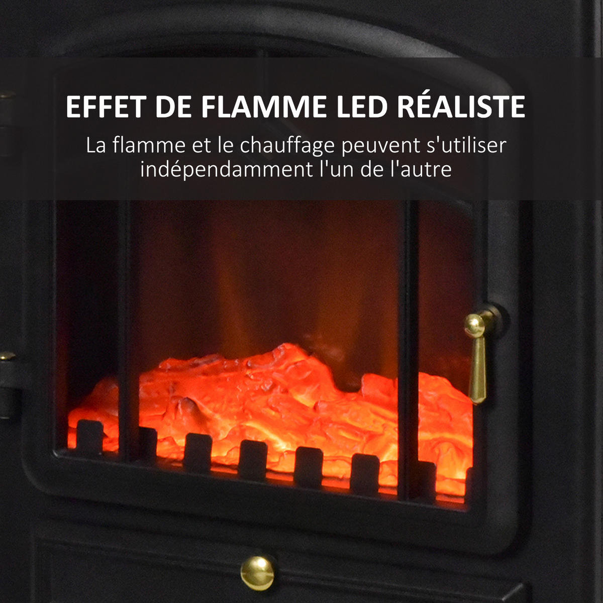 ELEKTROKAMIN DE-16996 Retro mit LED-Flammeneffekt Schwarz - Schwarz, Kunststoff (45/54/28cm) - ComfortXL
