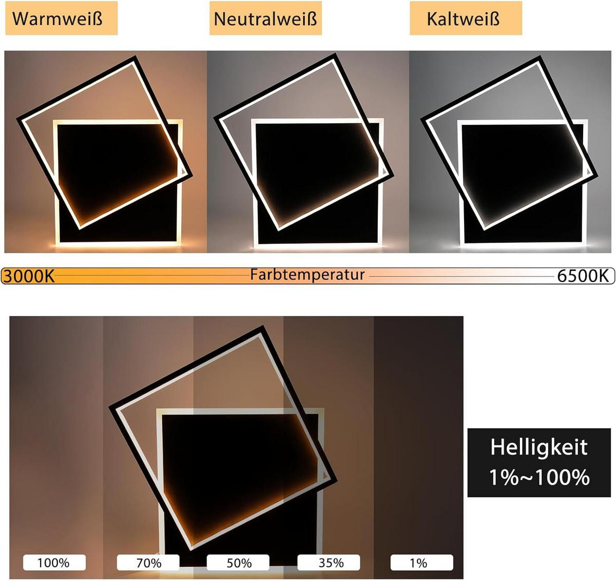 LED-DECKENLEUCHTE Daniela 44/40/6 cm - Schwarz, Metall (44/40/6cm) - Nettlife
