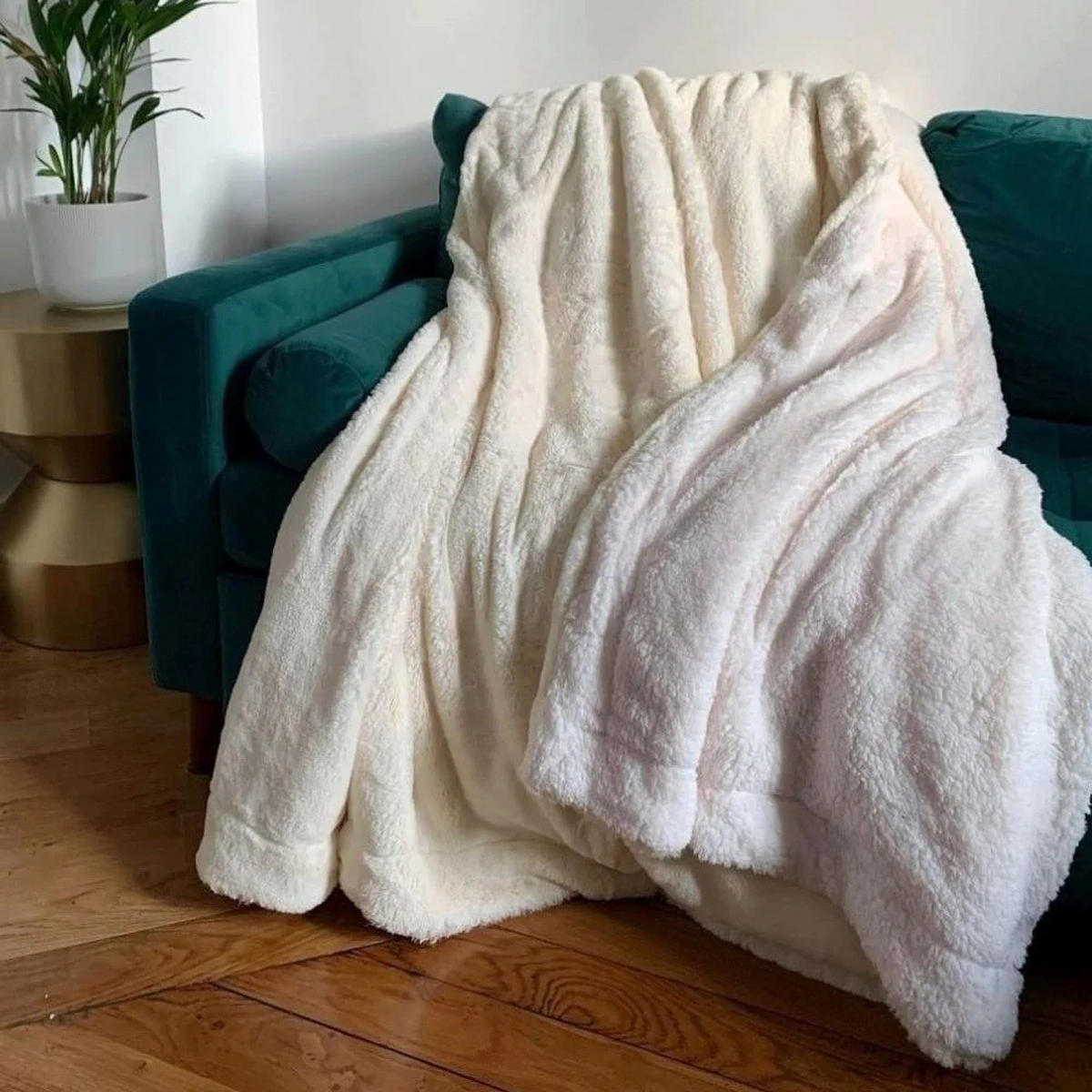 PLAID Fleecedecke XL Nachahmung "Kaninchen" 220 x 240 Off White - Weiß, Textil (220/240cm) - LE COMPTOIR DE LA PLAGE