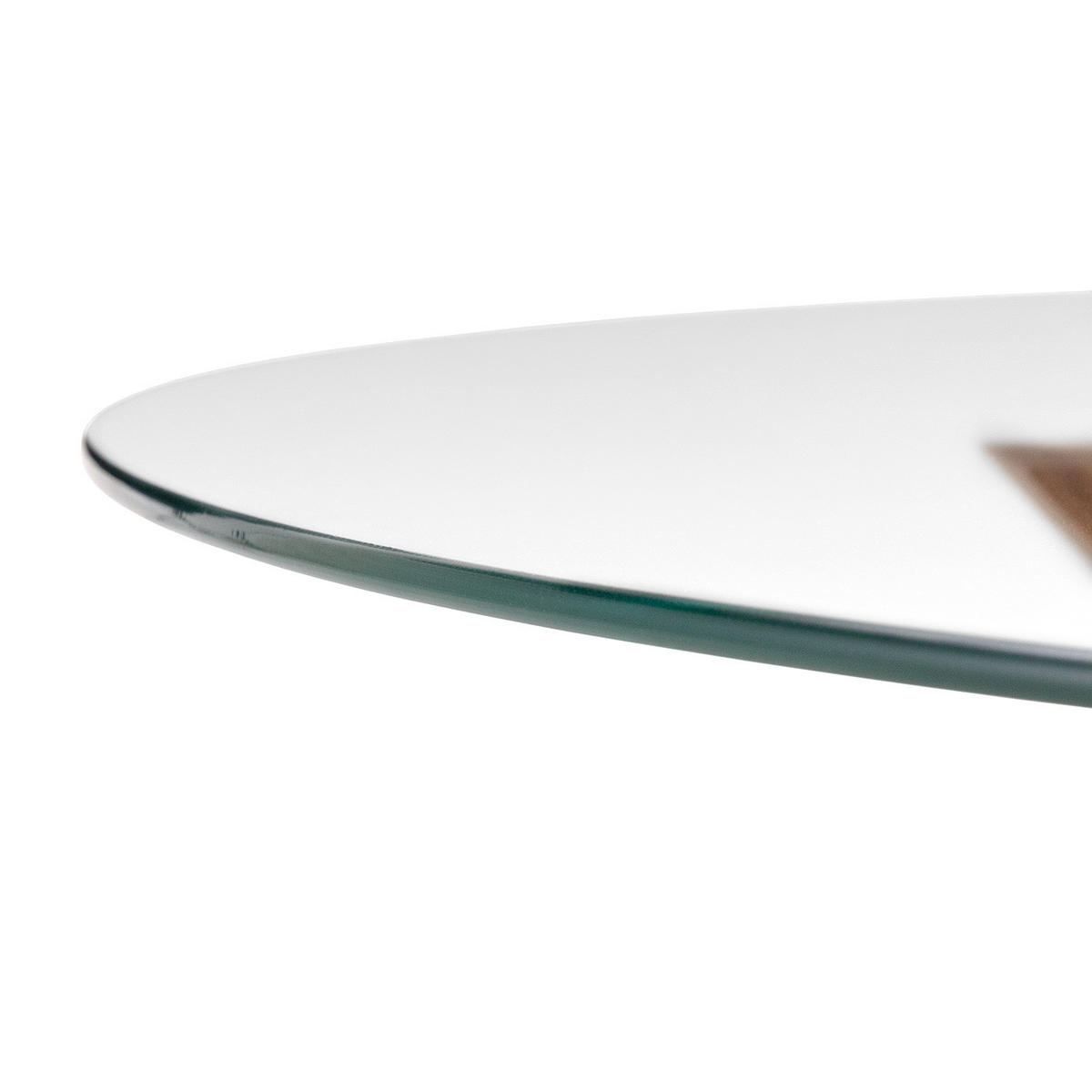 ESSTISCH rund - Glas / Eiche massiv - Eichefarben, Glas/Holz (119/119/76cm) - home24