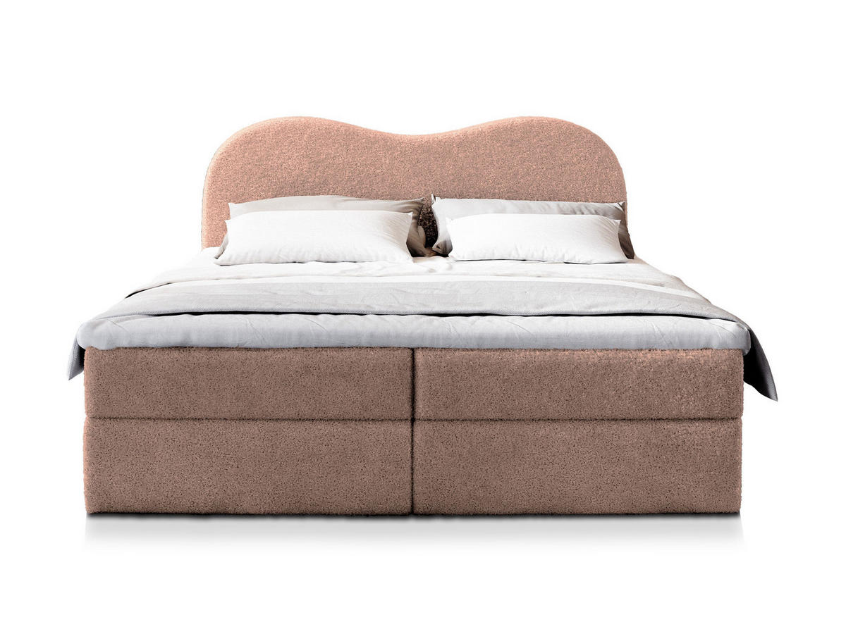 POSTEL BOXSPRING FLUVIA 160x200 cm, s matrací a úložným prostorem, starorůžová - starorůžová, kompozitní dřevo/textil (160/200cm) - MASSENO