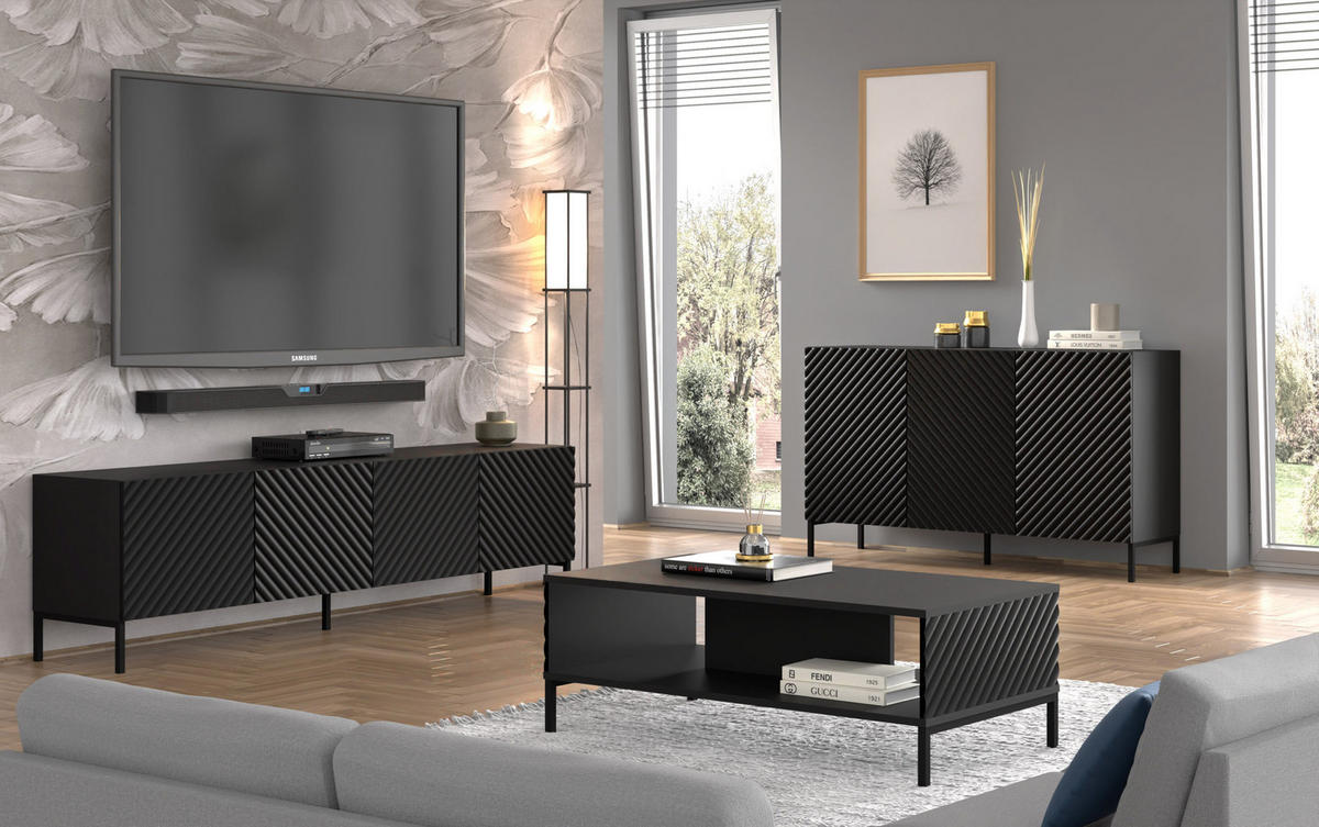 COUCHTISCH Schwarz, Schwarz 90/43/60 - Schwarz, Holzwerkstoff (90/43/60cm) - RAUMHIRSCH FURNITURE