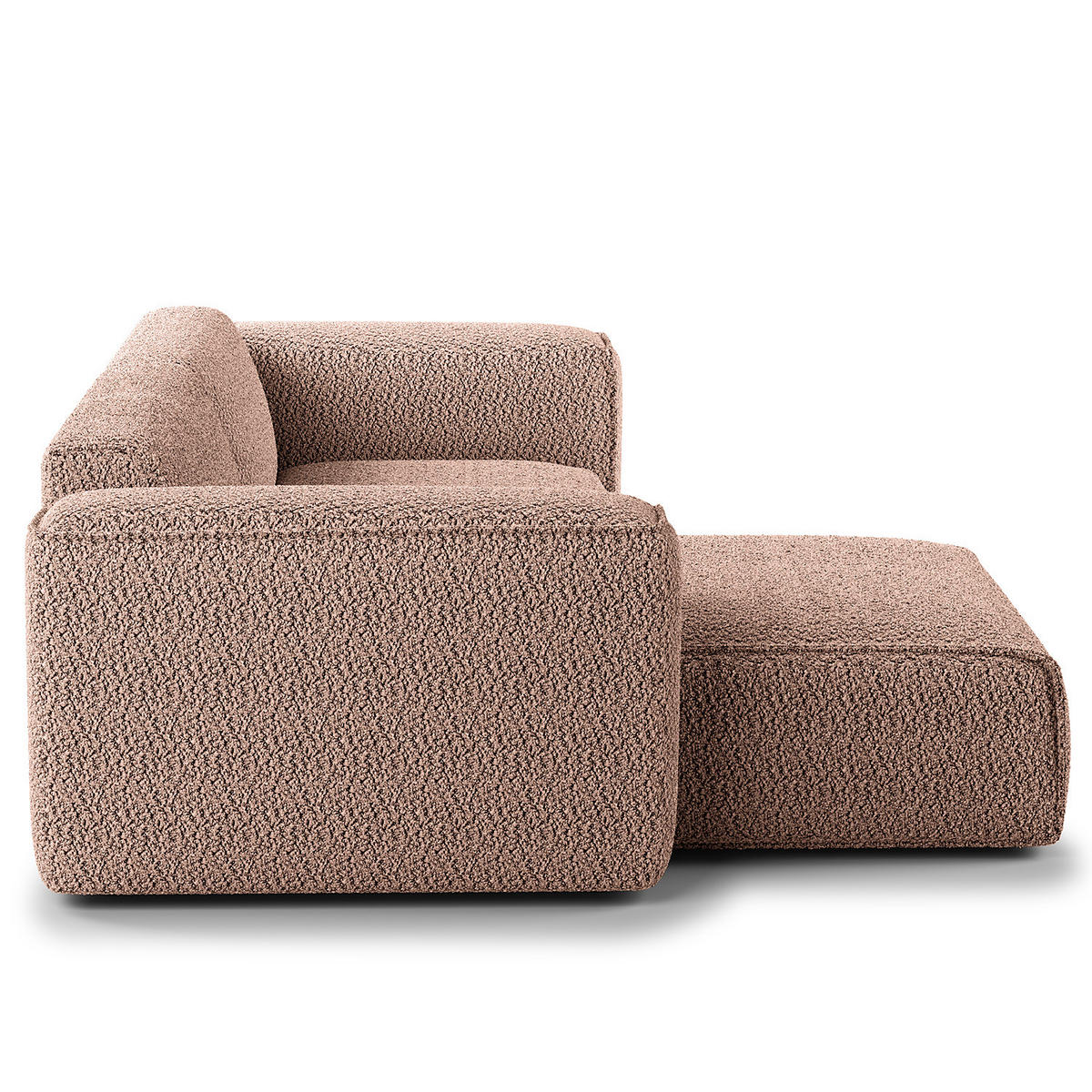 1,5-SITZER ECKSOFA mit Longchair - Mauve/Schwarz, Kunststoff/Textil (260/173cm) - home24