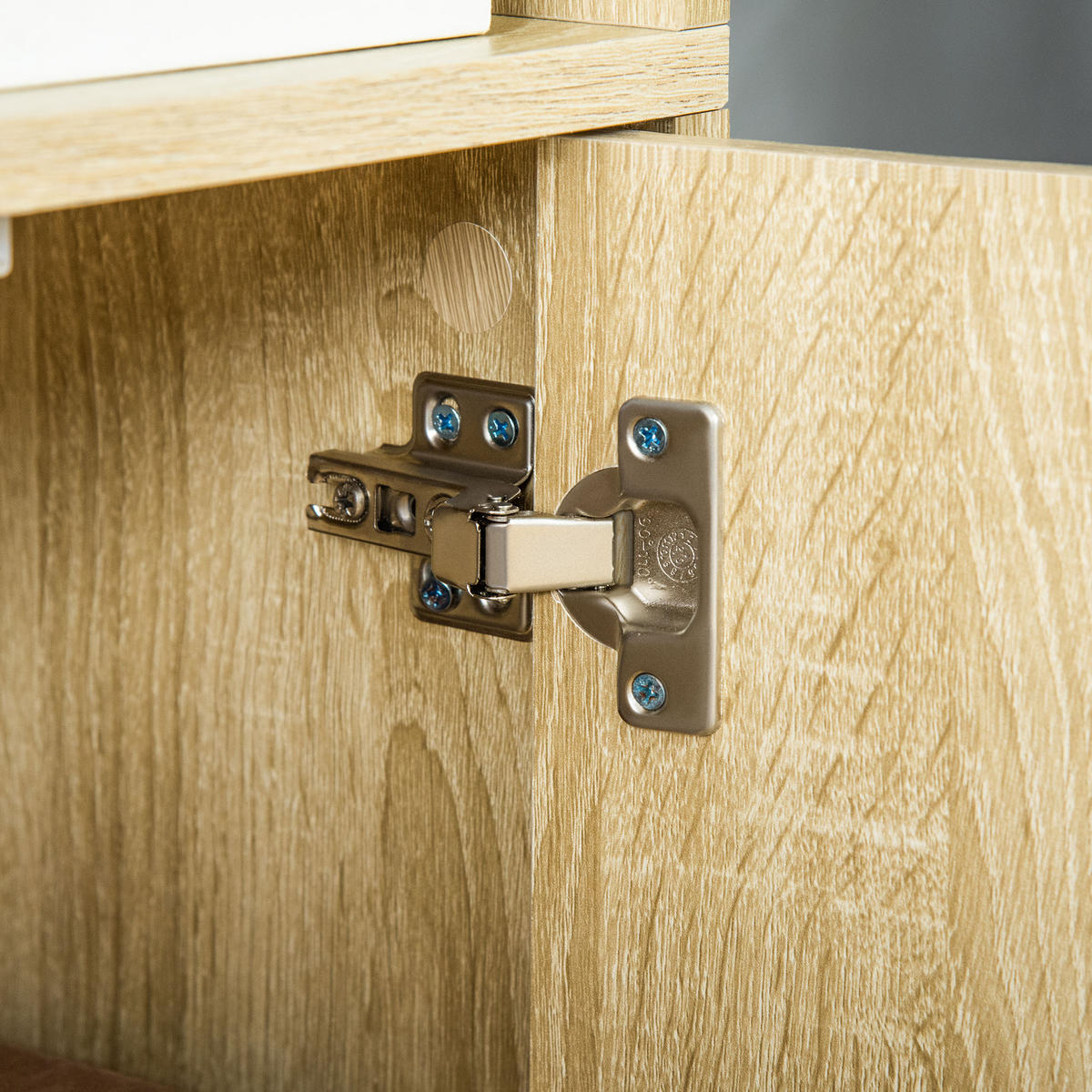 AKTENREGAL DE-14464 mit 4 offenen Fächern und 2 Türen Naturholz - Naturfarben, Holzwerkstoff (29/180/59cm) - ComfortXL