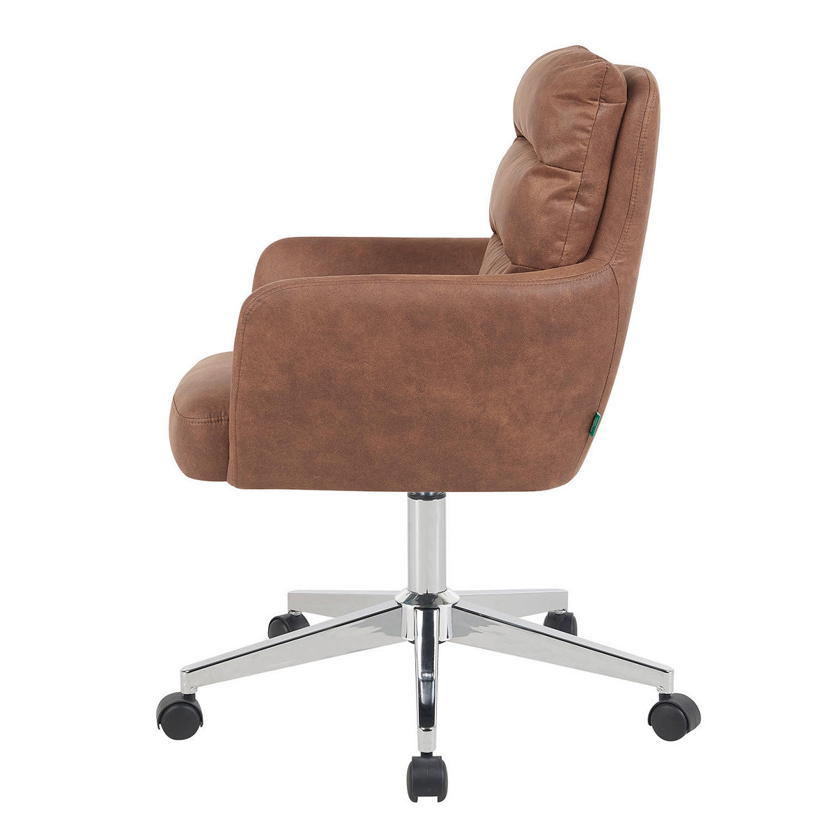 BÜROSTUHL Mika-Svenja 2er-Set - Chromfarben/Braun, Textil/Metall (59/91/66cm) - DUBI Möbel