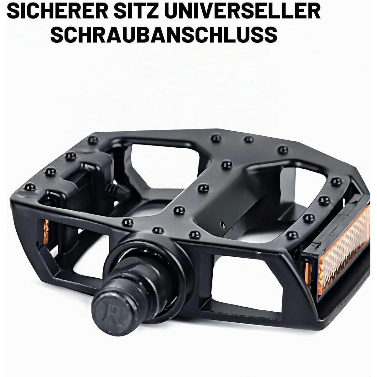 FAHRRADPEDALE Aluminium Schwarz mit Reflektoren - Schwarz, Metall (10/1.5/11cm)