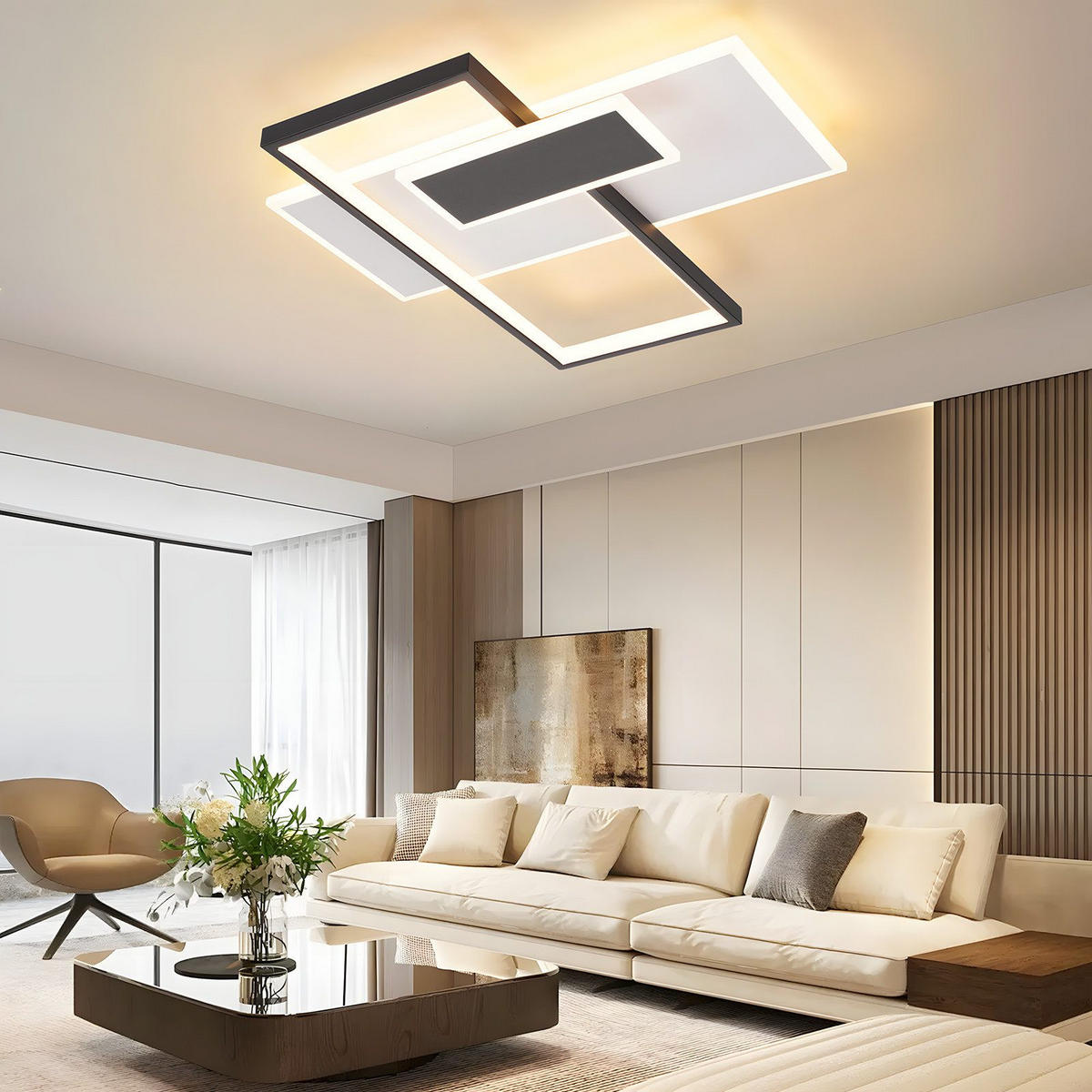 LED-DECKENLEUCHTE Maguire 50/50/7cm - Weiß, Metall (50/50/7cm) - Nettlife