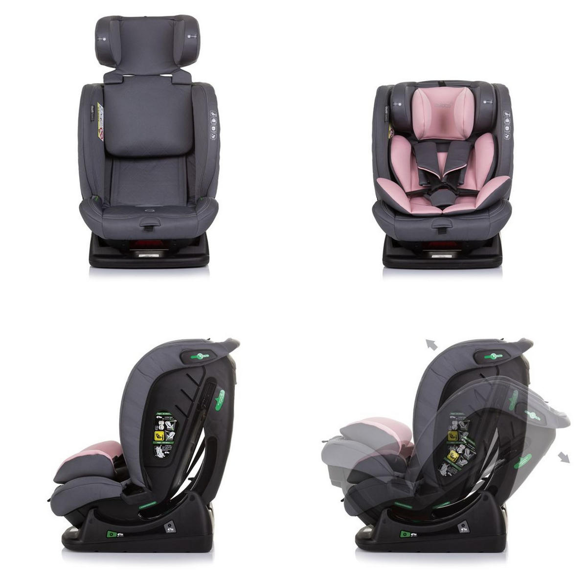 KINDERSITZ i-Size Aviato rosa (40 - 150 cm) Gruppe 0/1/2/3, verstellbar - Rosa, Kunststoff (44/58/51cm) - Chipolino