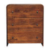 KOMMODE Aspen Schlank, 3 Schubladen, Dunkelbraun - Messingfarben/Braun, Holz/Metall (70/80/35cm) - Artisan Furniture