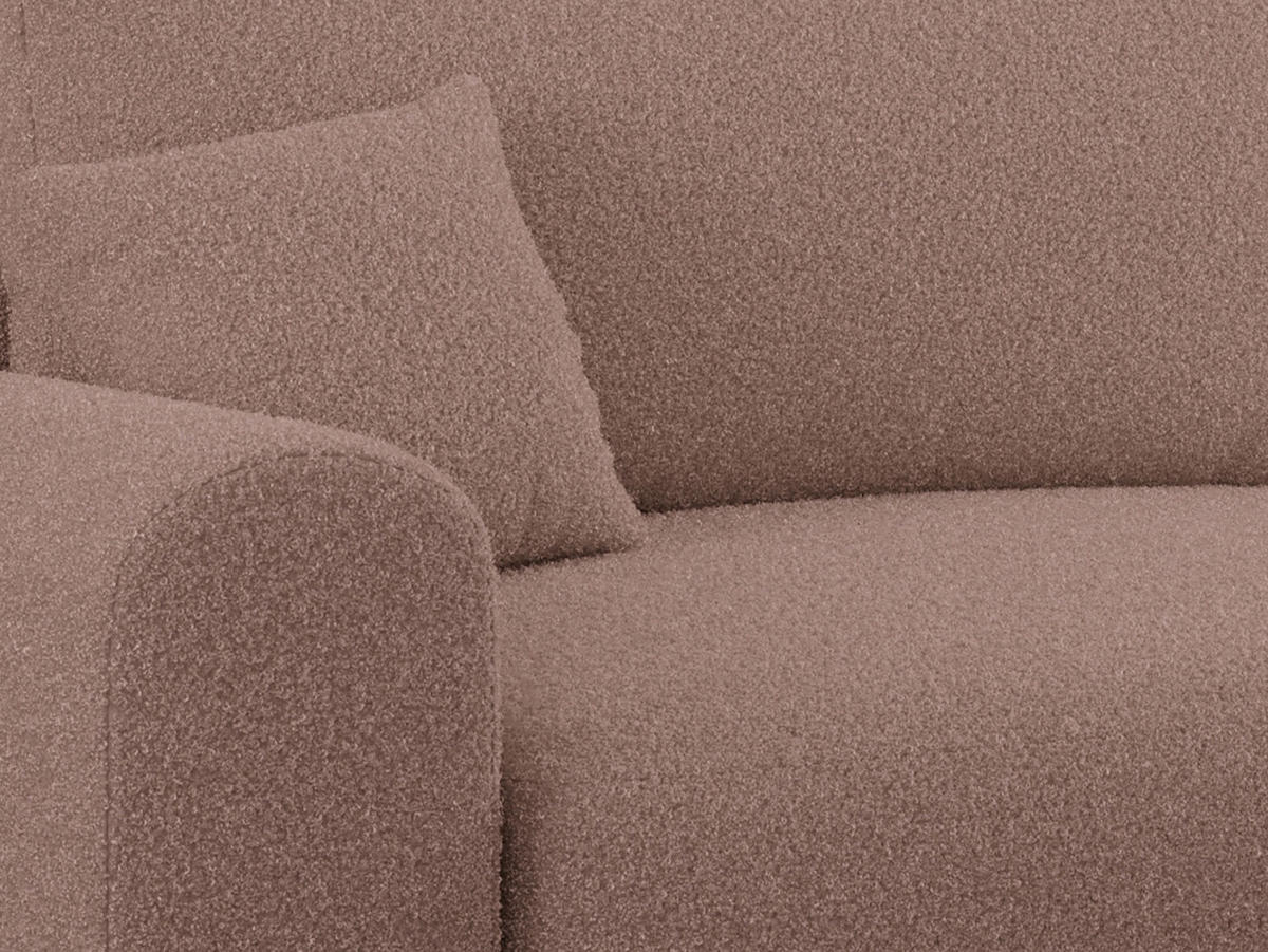 ECKSOFA NELSON Rosa Boucle - Schwarz/Rosa, Kunststoff/Textil (274/152cm) - MKS