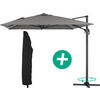 SONNENSCHIRM sun 4 Grau - Grau, Metall (400/300cm) - Habitat Garten