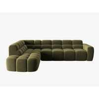 ECKSOFA links Lisa aus Samt hellgrün 5 Sitzplätze - Hellgrün, Textil (234/293cm) - Micadoni