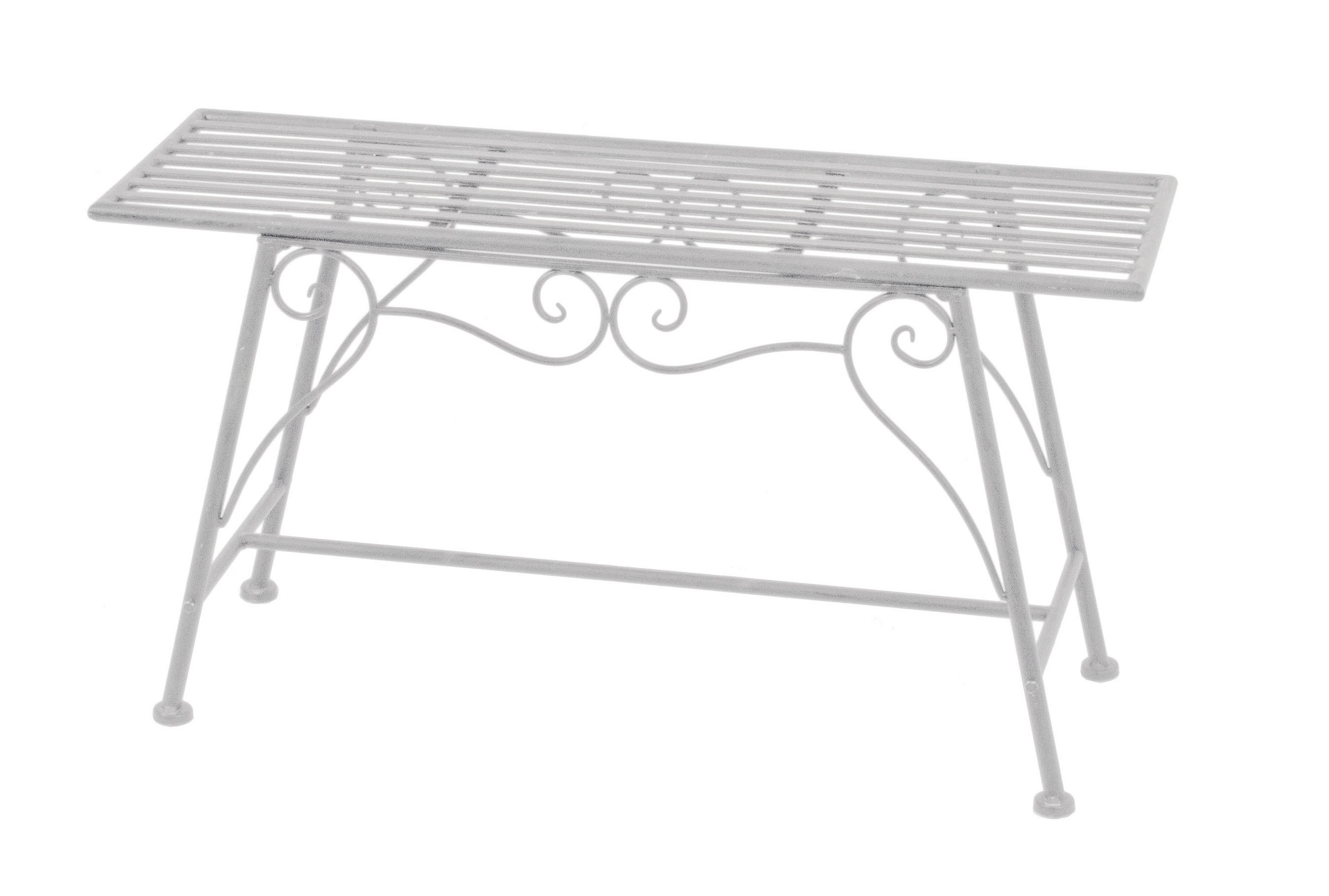 BLUMENBANK Rita Stahl Antik-weiß 45x83x27cm - Weiß, Metall (83/45/27cm) - DELUKE