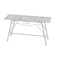 BLUMENBANK Rita Stahl Antik-weiß 45x83x27cm - Weiß, Metall (83/45/27cm) - DELUKE
