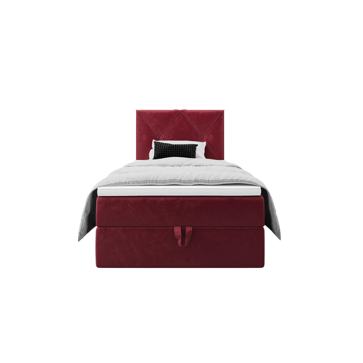 BOXBETT ALTEA 90x200 Monolith 59, mit Matratze H3, Bonell und Topper, Rot - Rot, Holz/Kunststoff (90/200cm) - Bedante