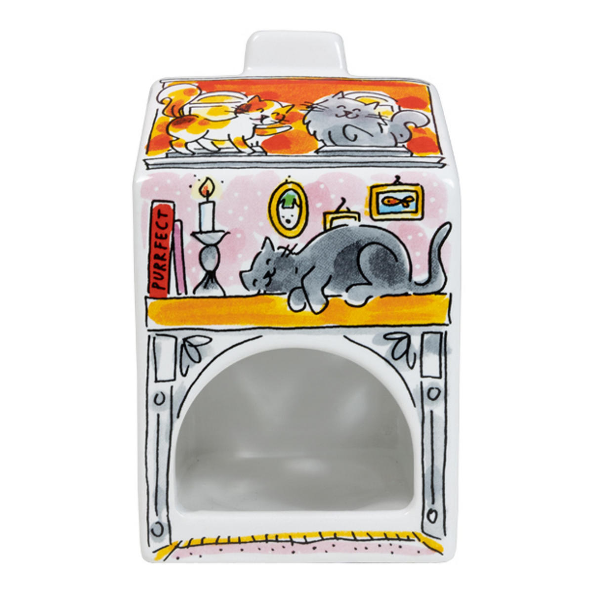 LICHTHAUS Katze in Bunt - 14,5cm - Multicolor, Keramik (8.5/14.5/8.3cm) - Blond Amsterdam