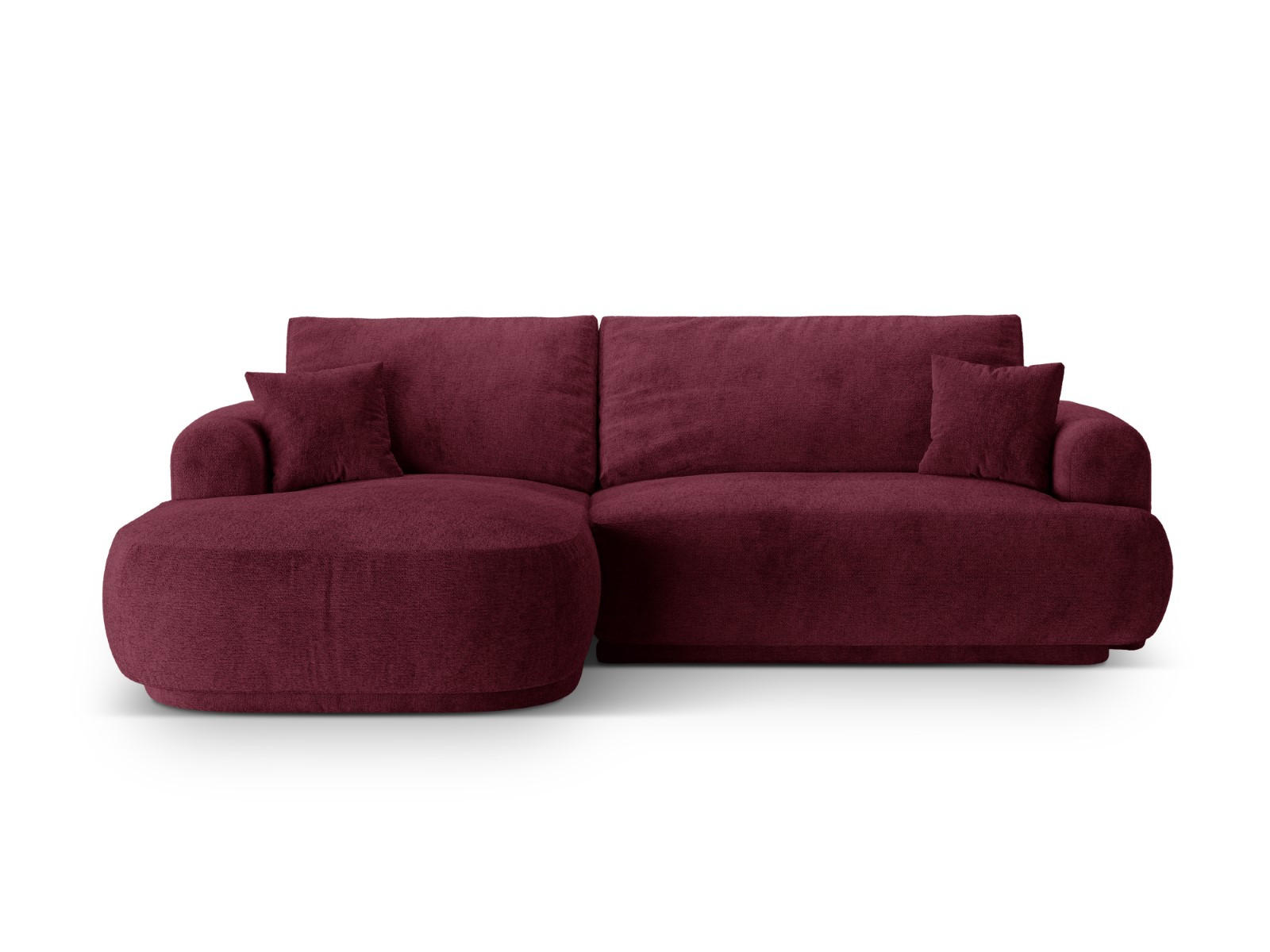 SCHLAFSOFA modular mit Bettkasten links Ella aus strukturiertem Stoff burgundfarben 5 Sitzplätze - Bordeaux, Textil (174/271cm) - Micadoni