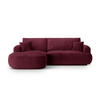 SCHLAFSOFA modular mit Bettkasten links Ella aus strukturiertem Stoff burgundfarben 5 Sitzplätze - Bordeaux, Textil (174/271cm) - Micadoni
