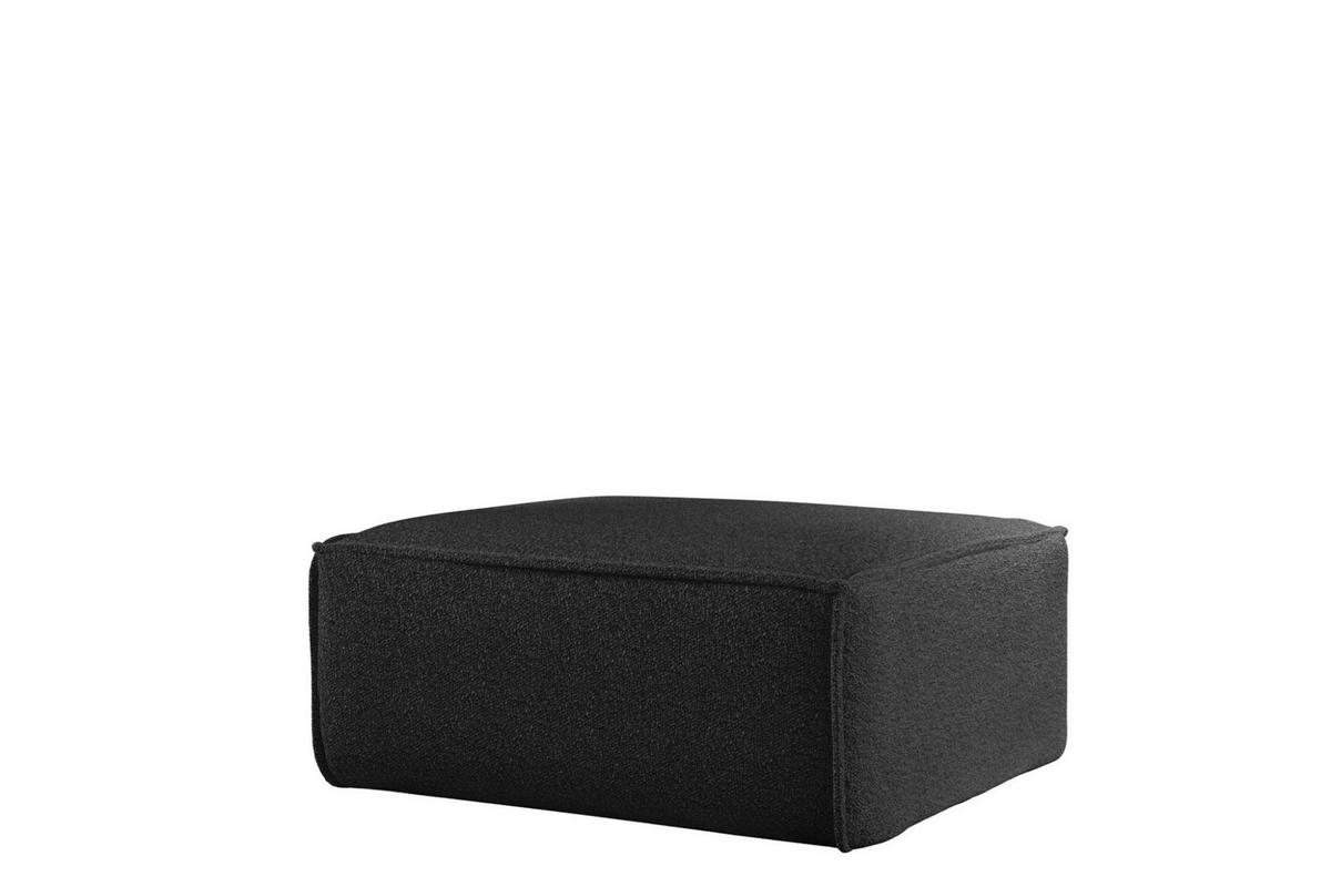 POLSTERHOCKER Celes Premium Ascot Bukla - Schwarz, Holzwerkstoff/Textil (85/40/85cm) - Fun Möbel
