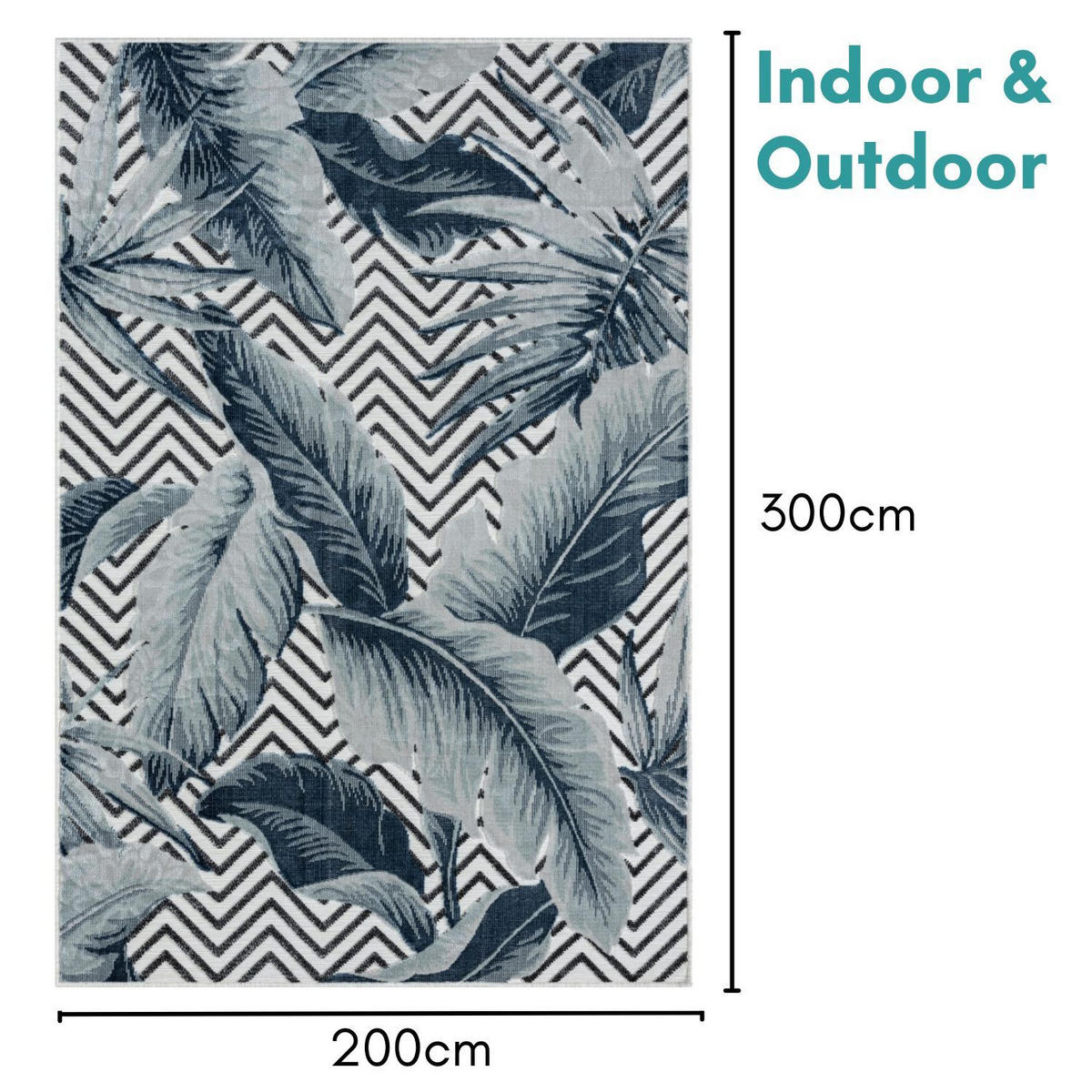 OUTDOORTEPPICH Azure Dunkelblau,Silberfarben,Schwarz 200/300 cm - Dunkelblau, Textil (200/300cm) - My-Rug
