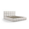 BETT mit Bettkasten und Kopfteil Bellis aus Chenille-Stoff hellgrau 160x200cm - Hellgrau, Textil (160/200cm) - Micadoni