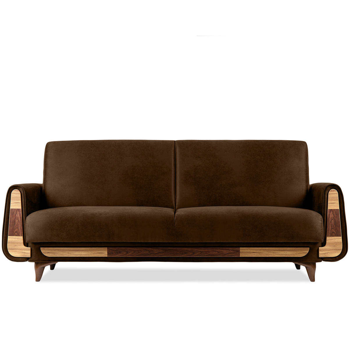 3-SITZER-SCHLAFSOFA GUSTAVO II mit Armlehnen, Dunkelbraun - Dunkelbraun, Holz/Holzwerkstoff (230/98/98cm) - KONSIMO®