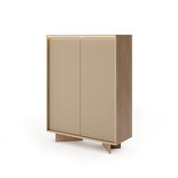 HIGHBOARD TORSANO (Bolivar Natur/Cappuccino, 2 Türen, LED-Beleuchtung, Push-to-Open) - Eichefarben/Beige, Holz/Holzwerkstoff (104/138/40cm) - Ravio