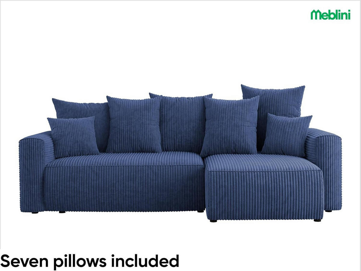 ECKSOFA SOLARIS L - Blau, Holzwerkstoff (238/142cm) - Meblini