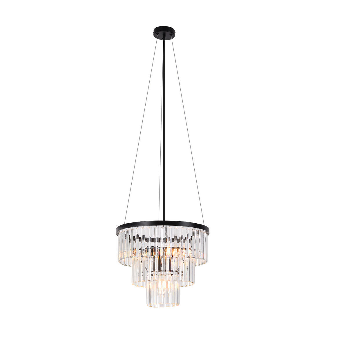 HÄNGELEUCHTE Brynq 40/156/40 cm - Schwarz, Metall (40/40/156cm) - ZMH