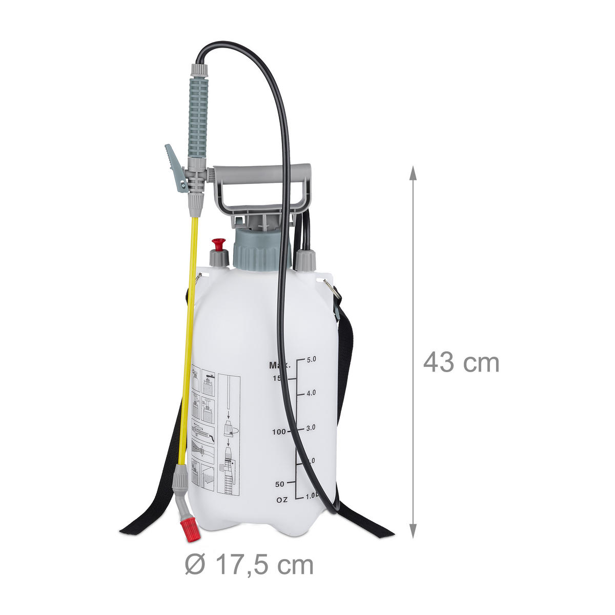 DRUCKSPRÜHER - Weiß, Kunststoff (65/45/17.5cm) - Relaxdays