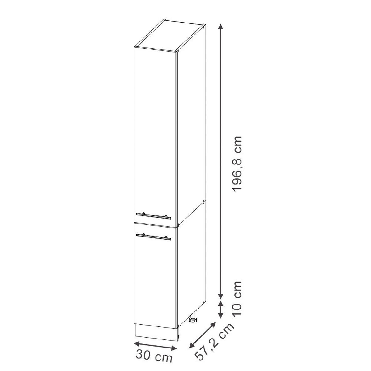 APOTHEKERSCHRANK Fame-Line Eiche Paneel 30 cm - Eichefarben/Anthrazit, Holzwerkstoff (30/206.8/58cm) - Vicco
