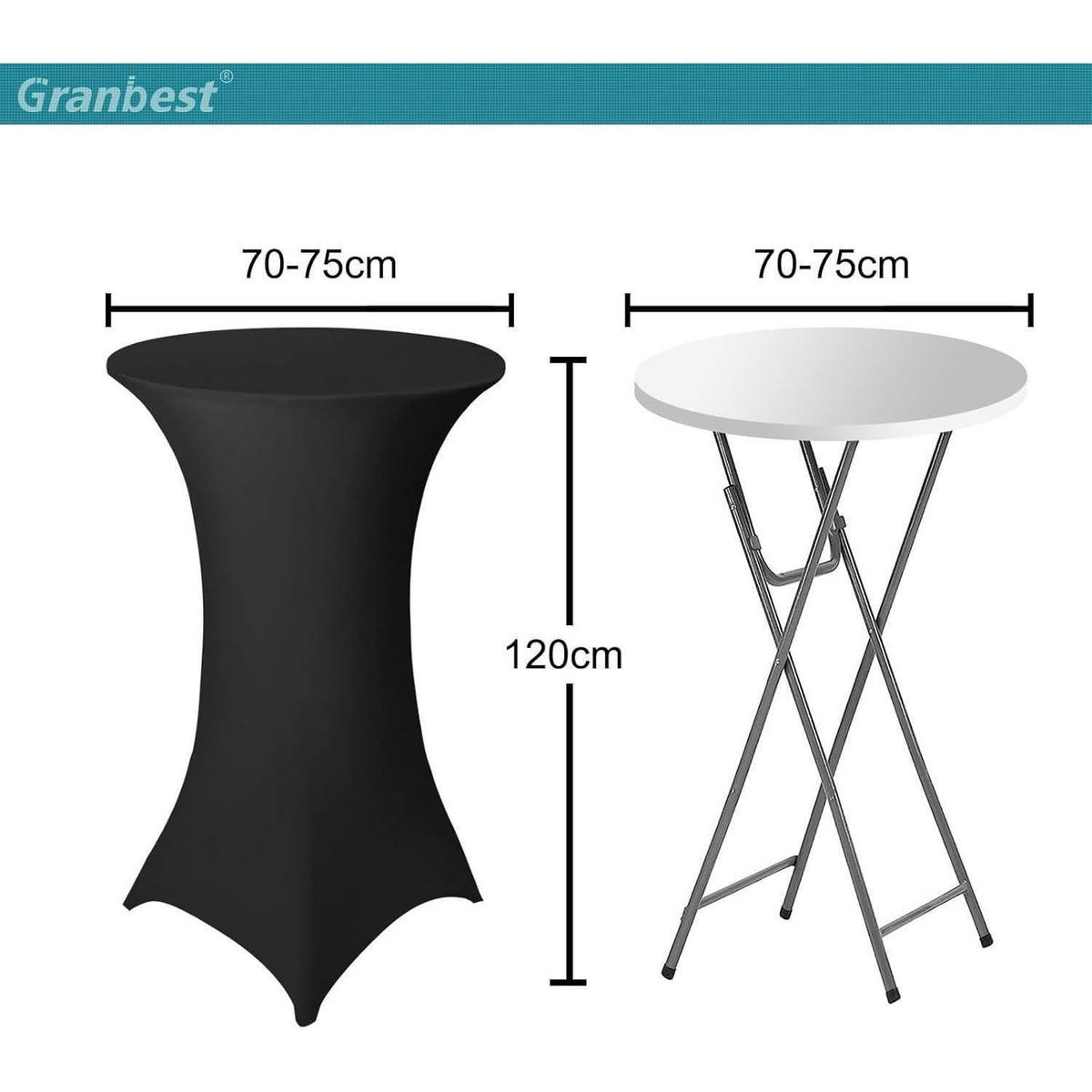 STEHTISCHHUSSEN 2er Set Schwarz Ø 70-75cm - Schwarz, Textil (75/75cm)