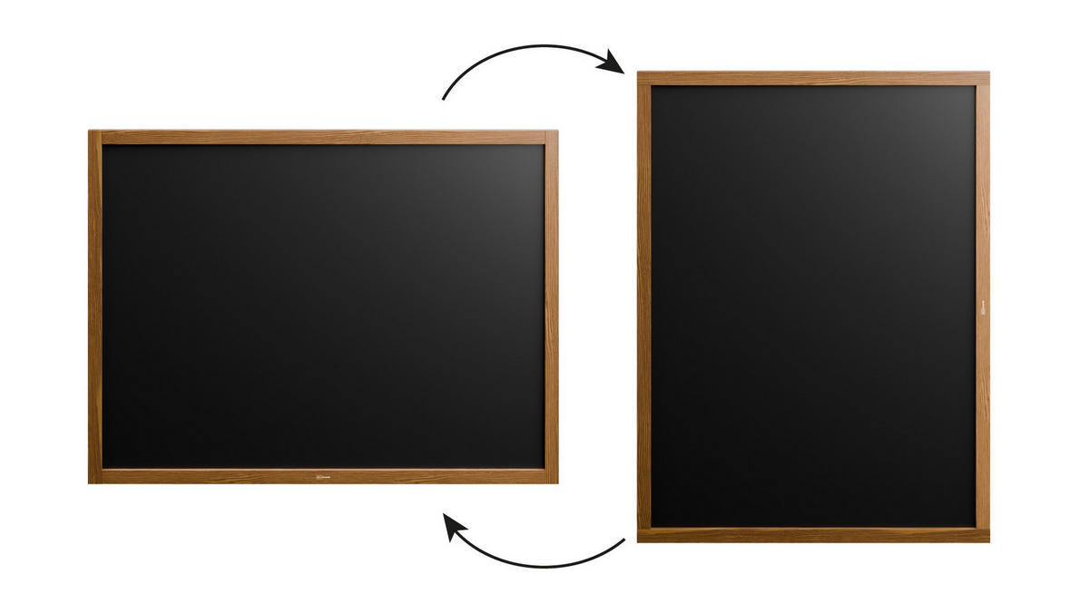 KREIDETAFEL Schwarze magnetische mit Holzrahmen 120x90cm - Braun, Holz (120/90/2cm) - ALLboards