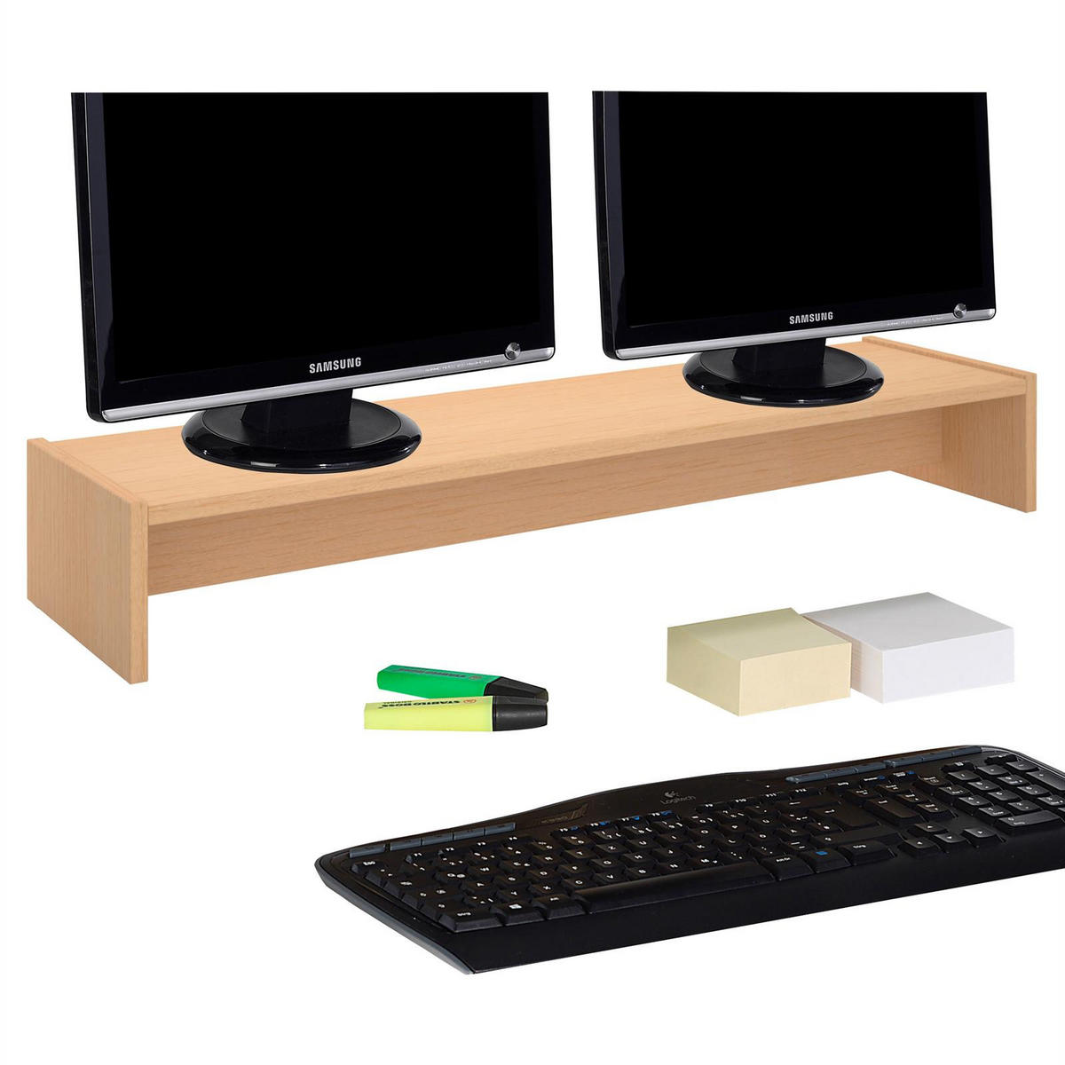 MONITORSTÄNDER ZOOM - Buchefarben, Holzwerkstoff (27/100/15cm) - CARO-Möbel