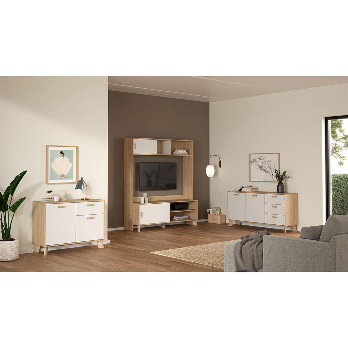 SIDEBOARD, Ikast, Eiche, Holzwerkstoff, 99 x 40 x 73 cm - Eichefarben, Holzwerkstoff (99/73/40cm) - ebuy24