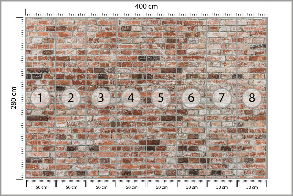 FOTOTAPETE für Büro Ziegelmauer Wand Abstraktion 400x280 - Braun, Papier (400/280cm) - Muralo