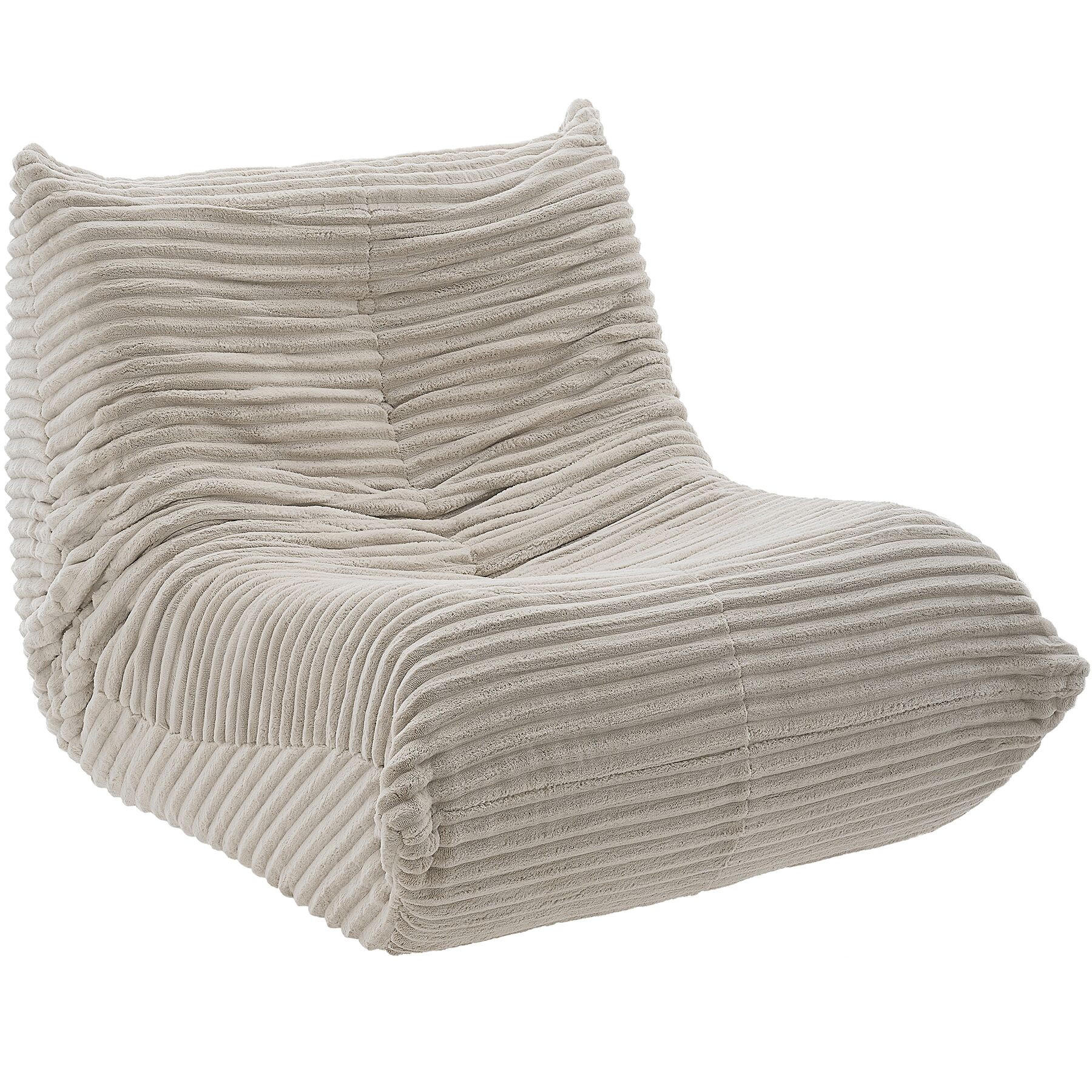 RELAXSESSEL Logo, 95 x 100 x 75 cm, Samtcord beige - Beige, Textil (95/75/100cm) - tectake